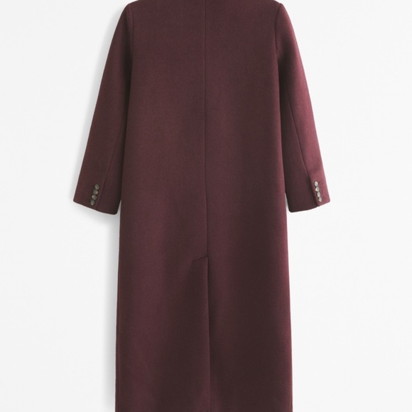 Abercrombie & Fitch Burgundy Tailored Top Coat - Picture 2 of 9